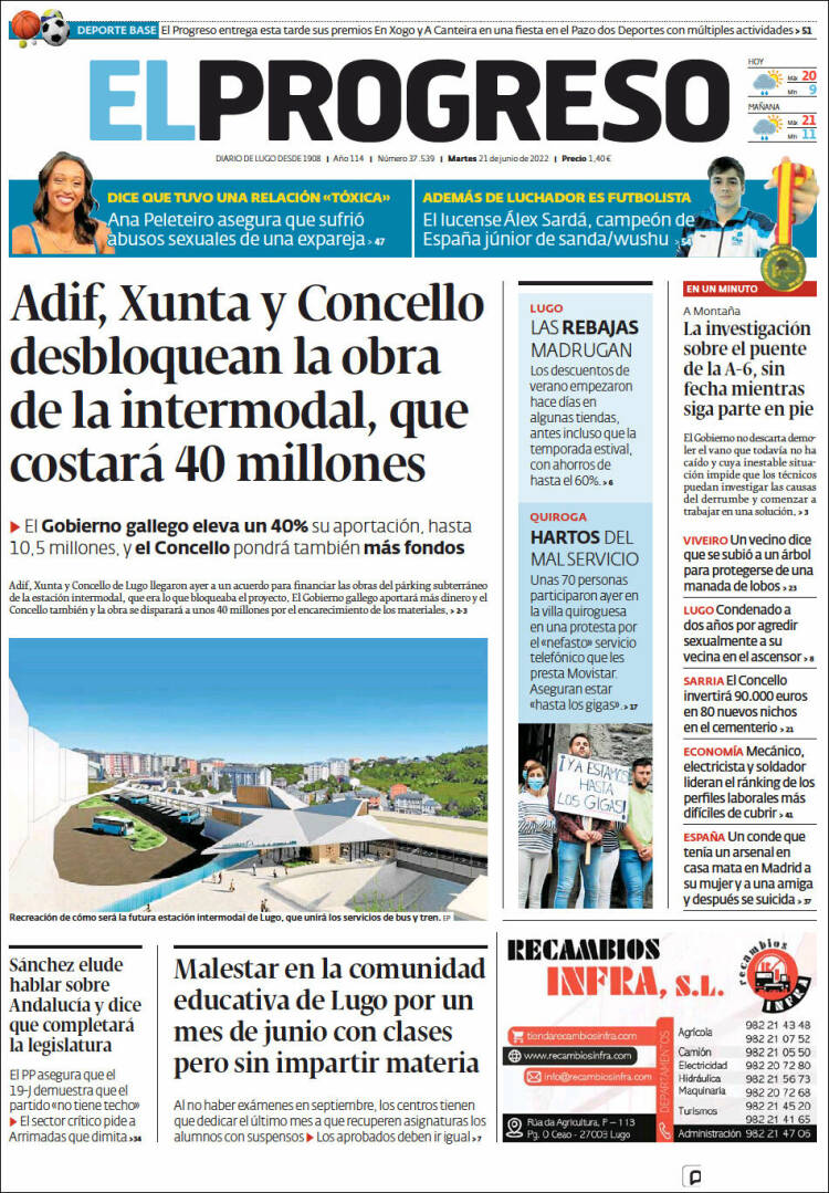 Portada de El Progreso (España)