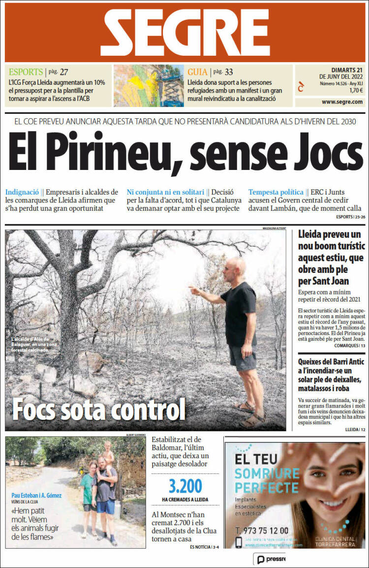 Portada de Segre (España)