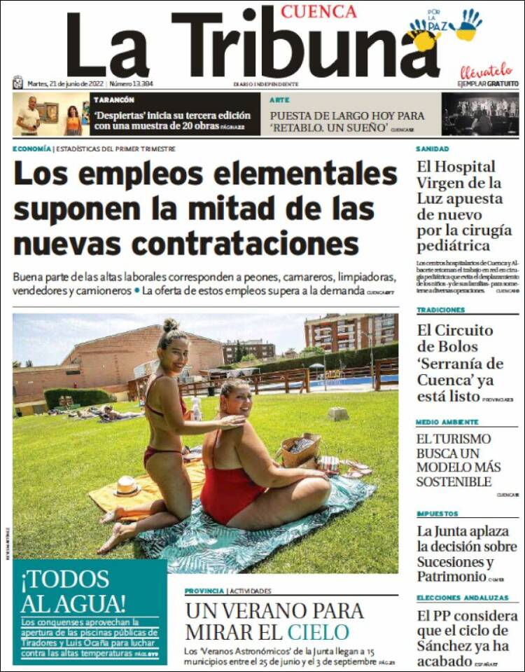 Portada de La Tribuna de Cuenca (España)