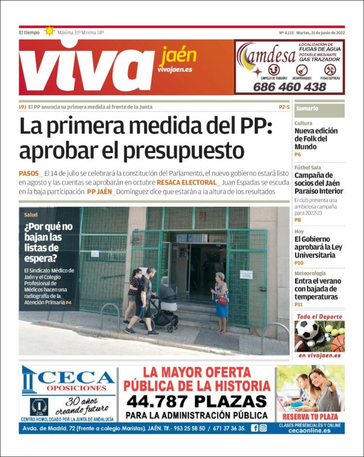 Portada de Viva Jaén (España)