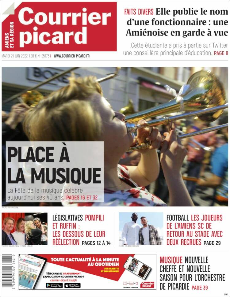 Portada de Courrier Picard (Francia)