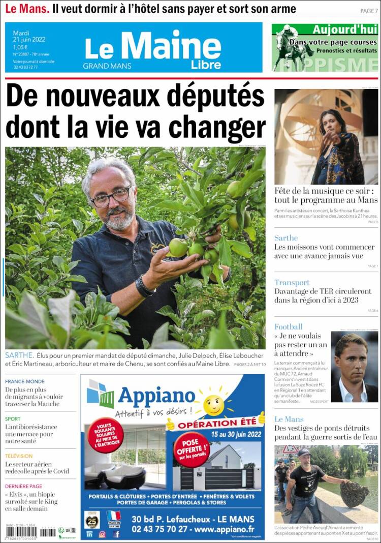 Portada de Le Maine Libre (Francia)