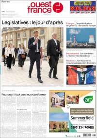 Portada de Ouest France (Francia)