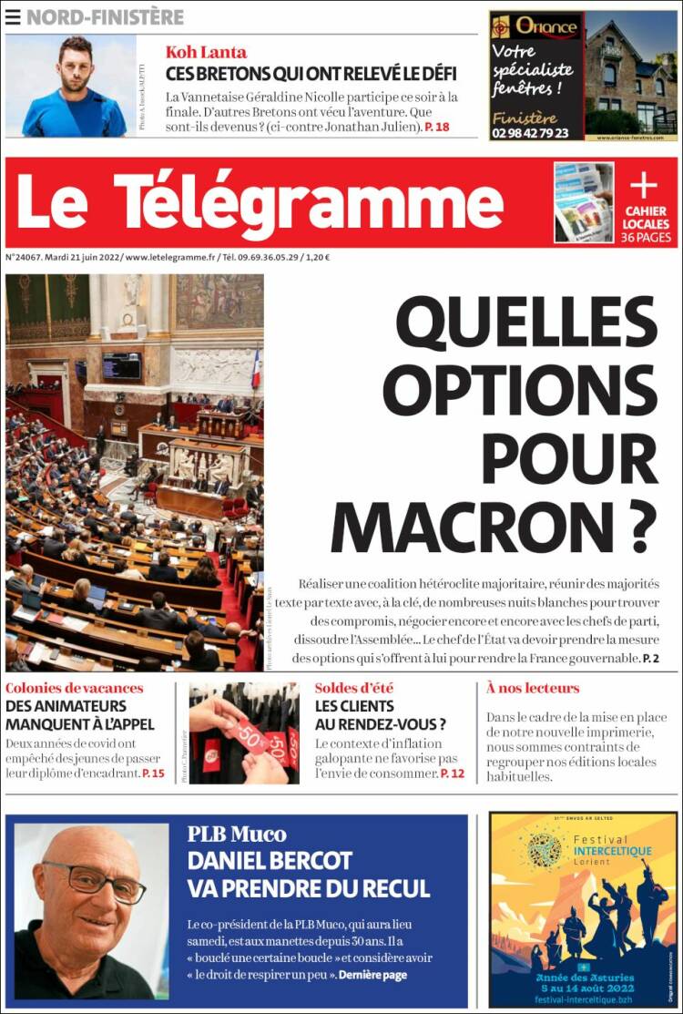 Portada de Télégramme (France)