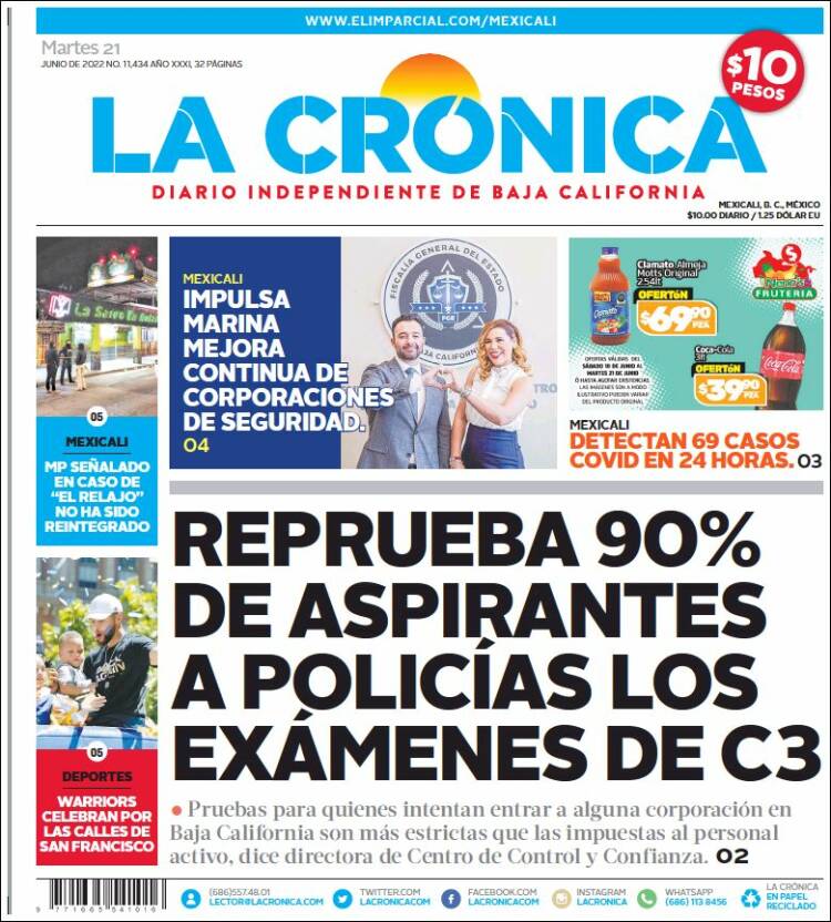 Portada de La Crónica de Baja California (Mexico)