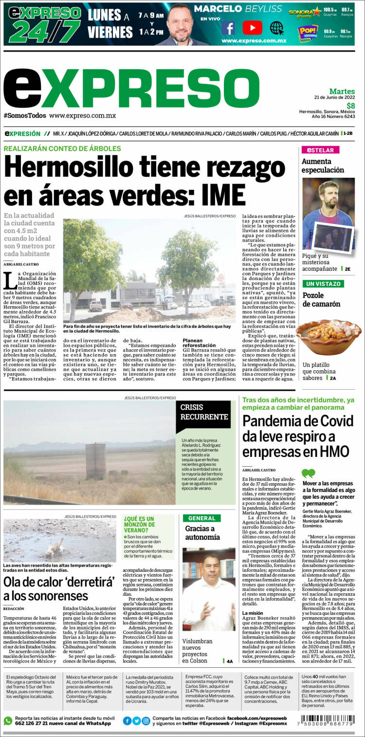 Portada de Expreso (Mexique)