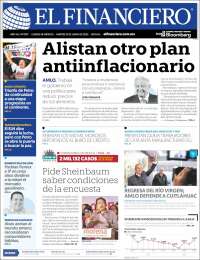 Portada de El Financiero (Mexico)