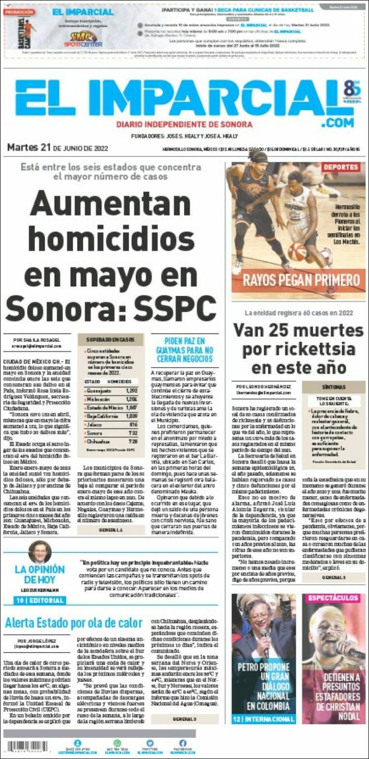 Portada de El Imparcial (México)