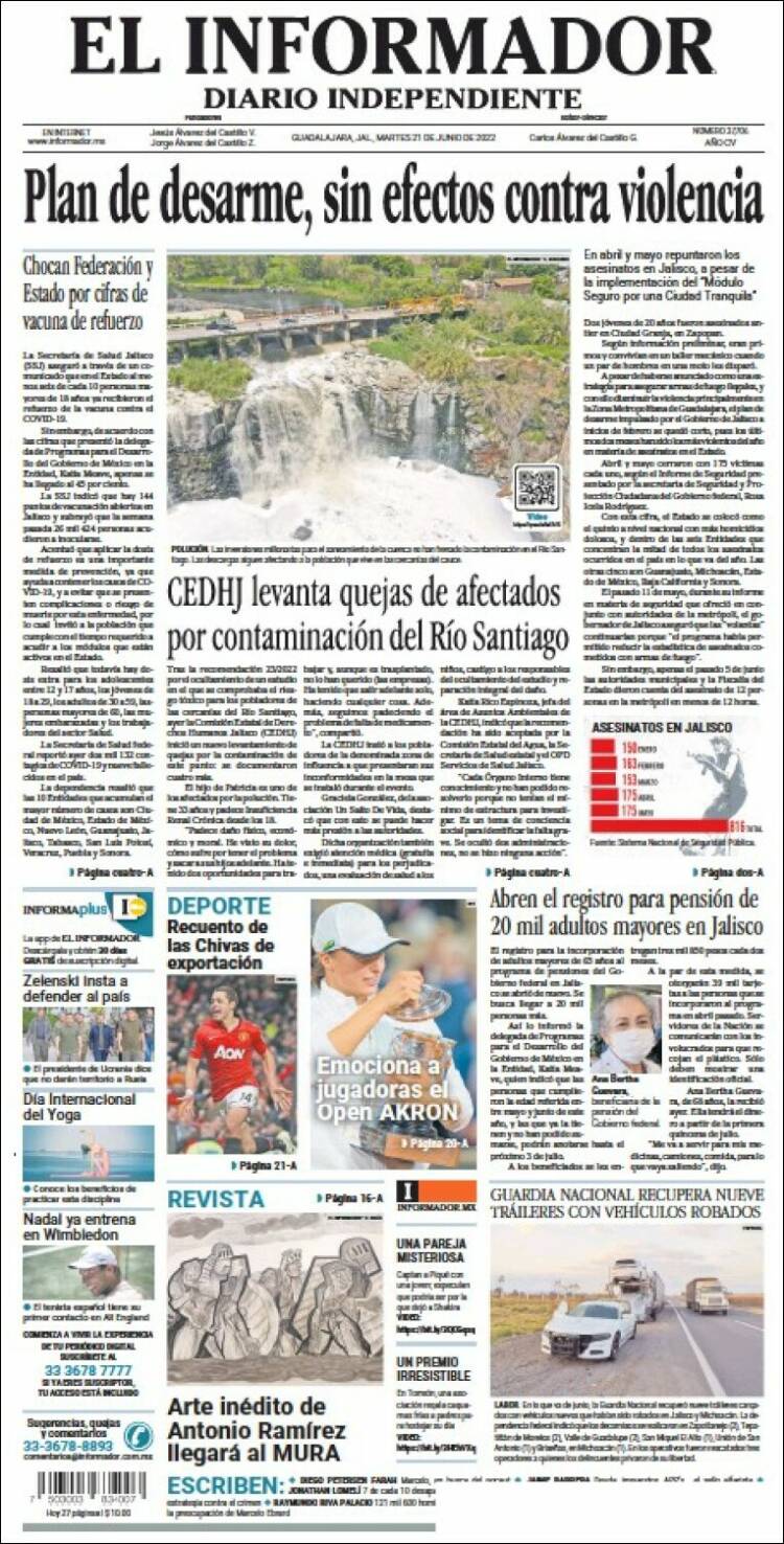 Portada de El Informador (Mexico)