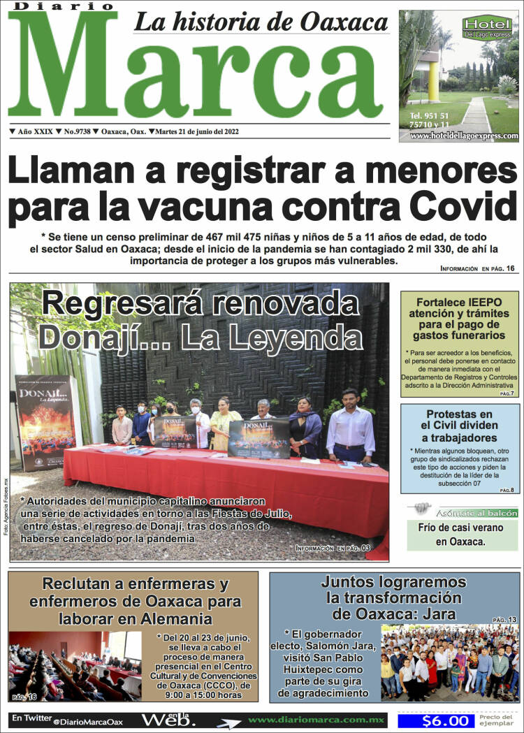 Portada de Diario Marca (Mexique)