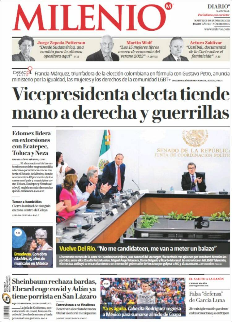 Portada de Milenio (Mexique)