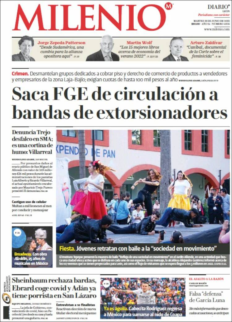 Portada de Milenio de León (Mexique)