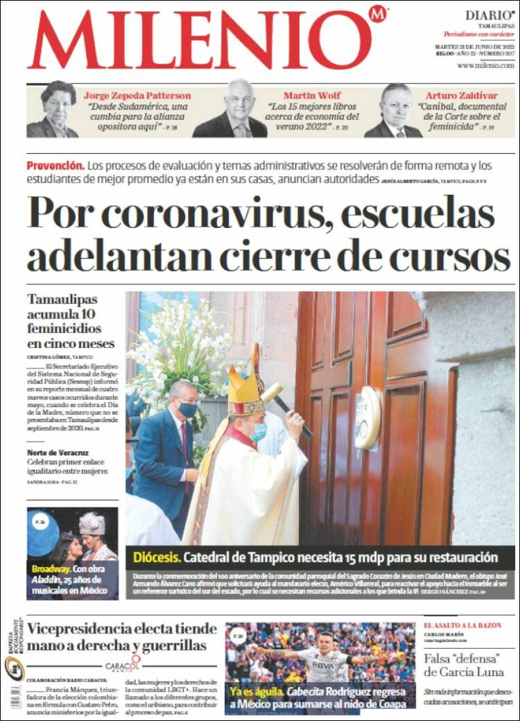 Portada de Milenio - Tamaulipas (México)