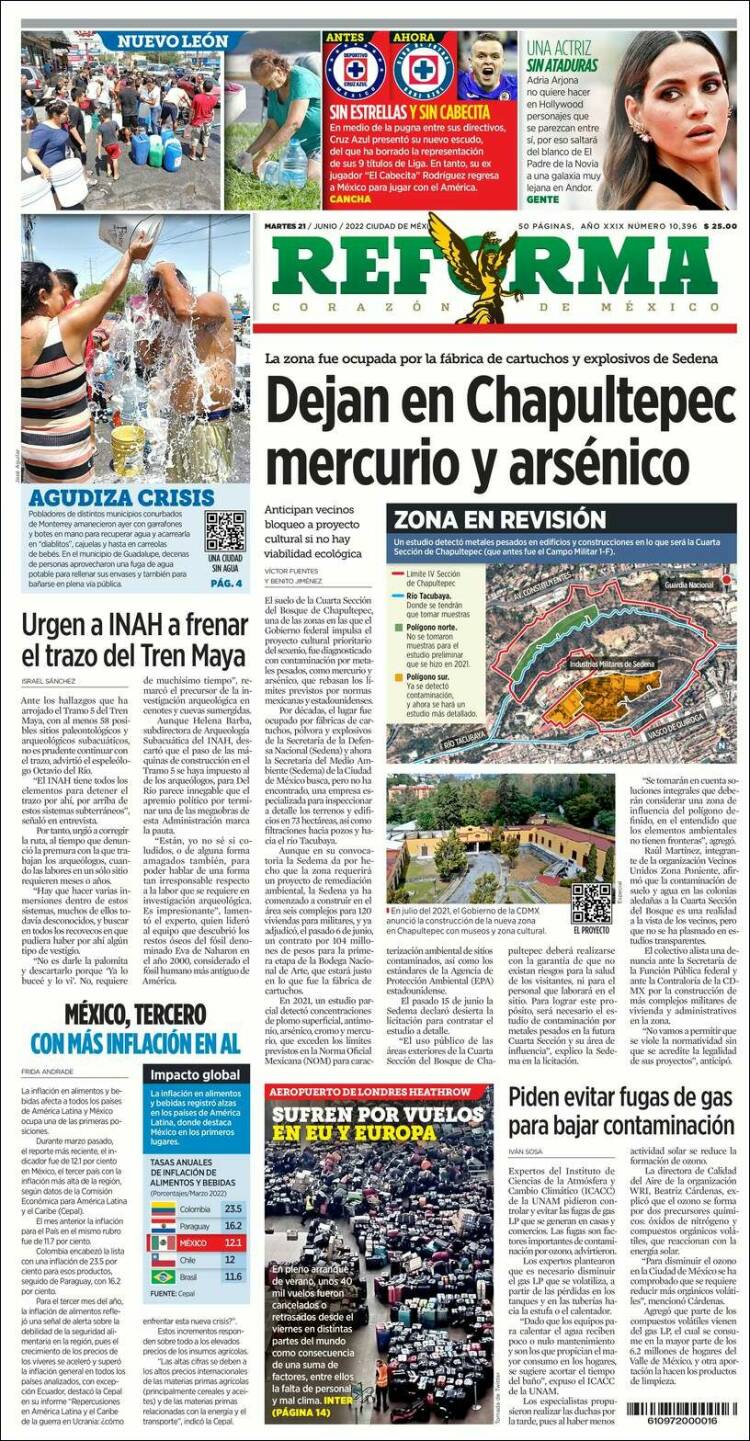 Portada de Reforma (México)