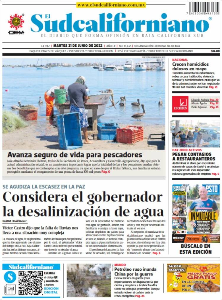 Portada de El Sudcaliforniano (Mexique)