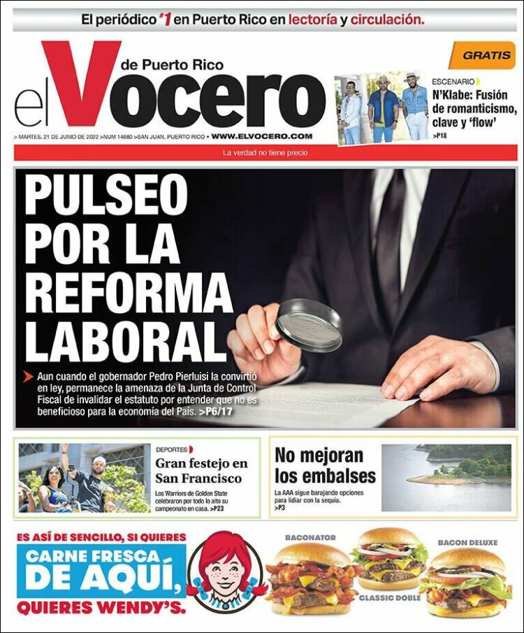 Portada de Vocero (Puerto Rico)