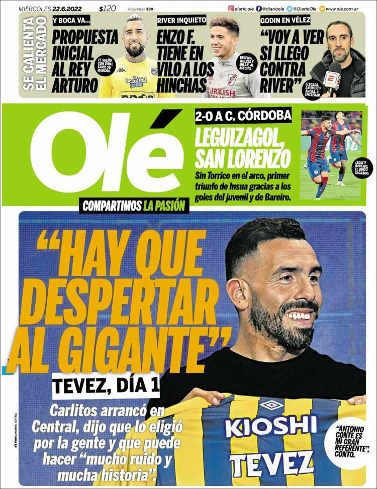 Portada de Olé (Argentina)