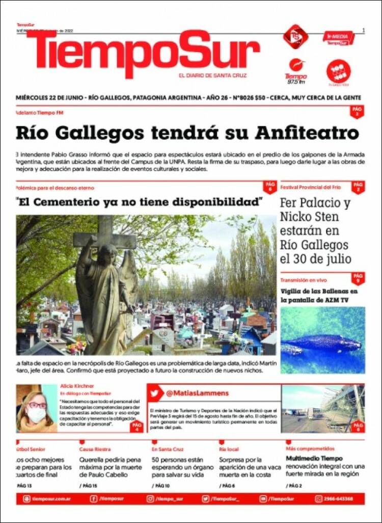Portada de Tiempo Sur (Argentina)