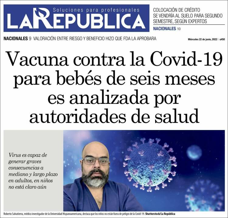 Portada de La República (Costa Rica)