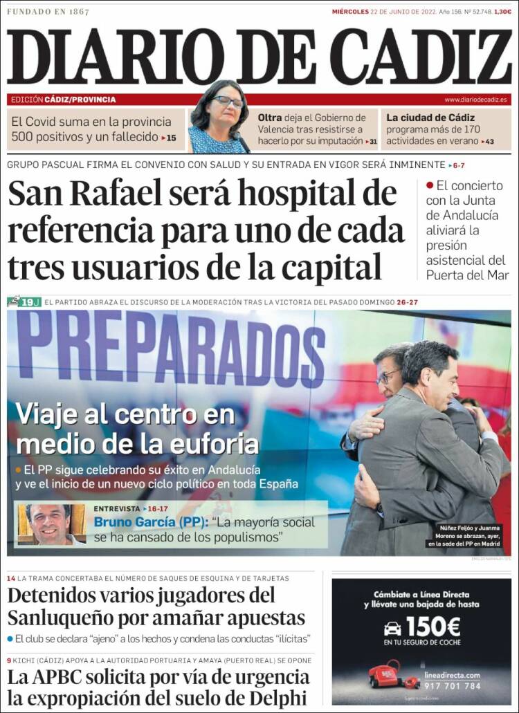 Portada de Diario de Cádiz (Espa&ntilde;a)