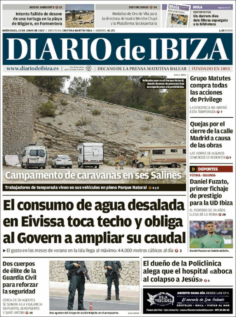 Portada de Diario de Ibiza (Espa&ntilde;a)