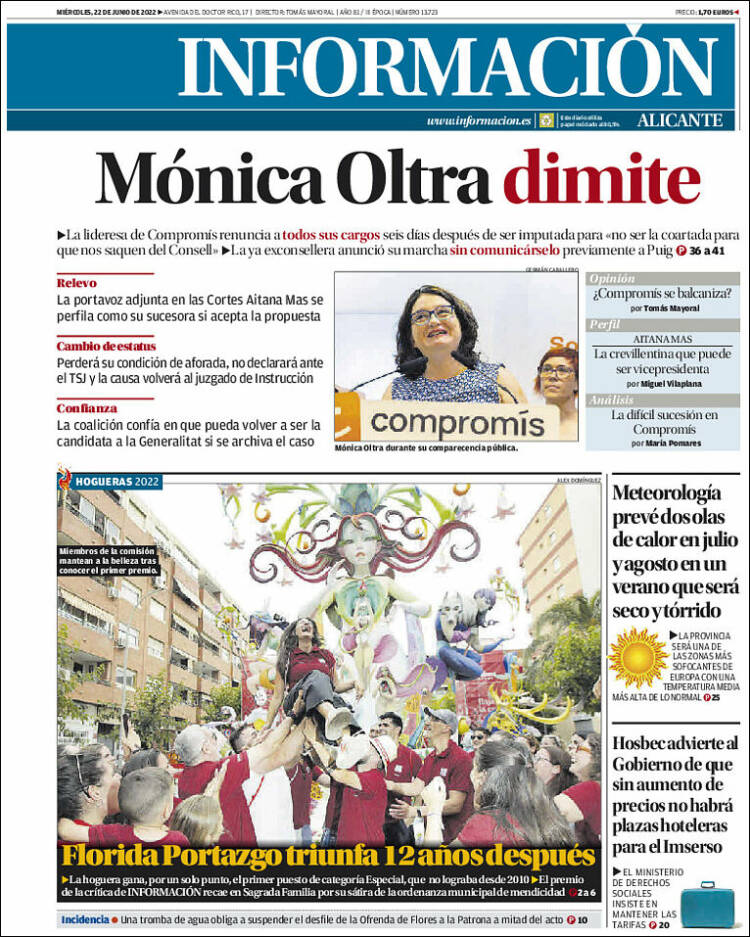 Portada de Diario Información (Espa&ntilde;a)