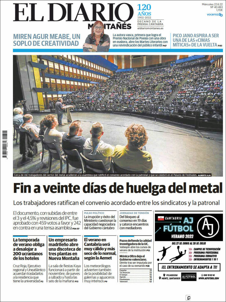 Portada de El Diario Montañés (Espa&ntilde;a)