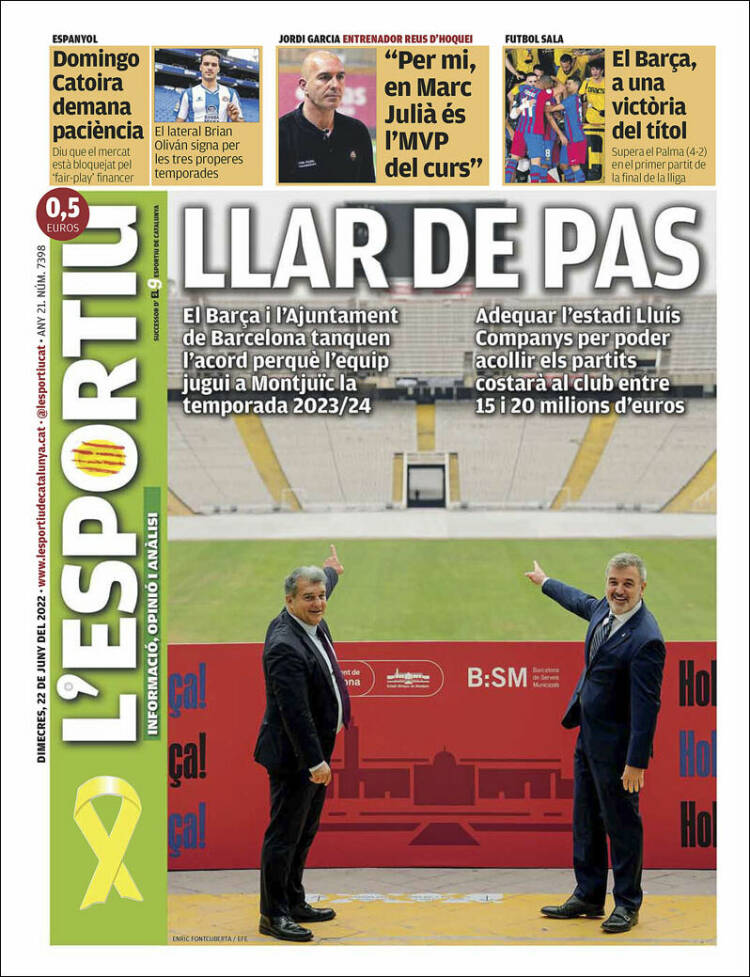 Portada de L'Esportiu (Espa&ntilde;a)
