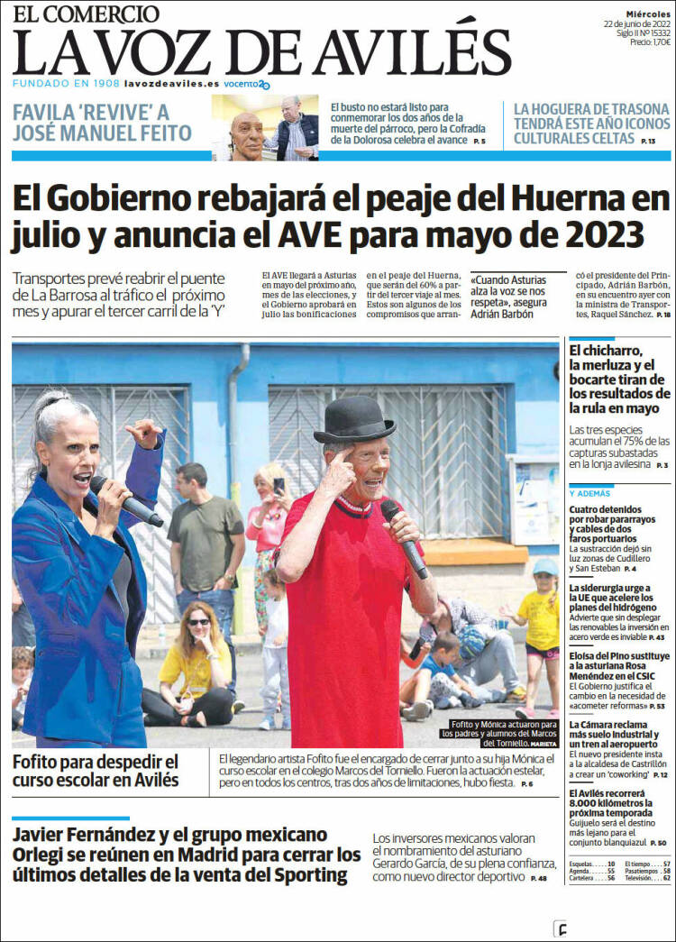 Portada de El Comercio - Avilés (Espa&ntilde;a)