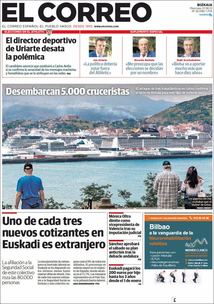 Portada de El Correo (Espa&ntilde;a)