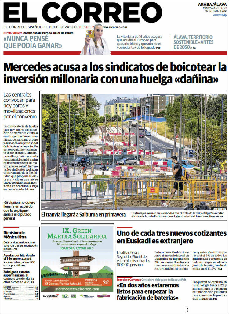 Portada de El Correo - Álava (Espa&ntilde;a)
