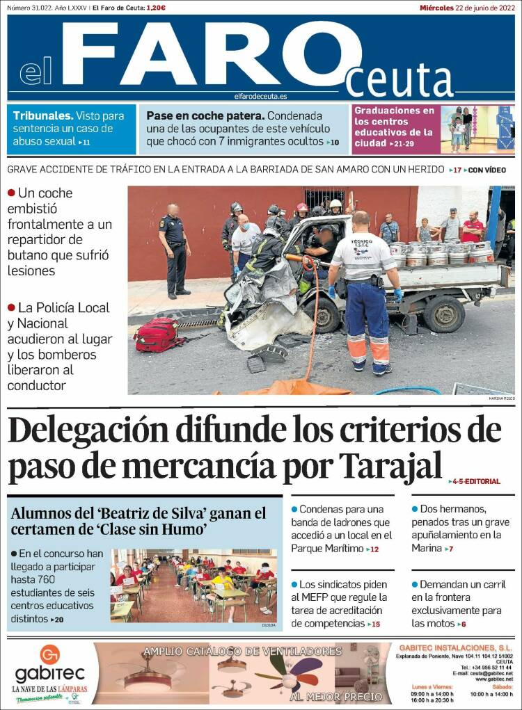 Portada de El Faro de Ceuta (Espa&ntilde;a)