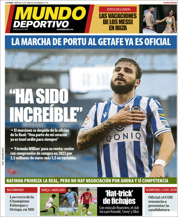 Portada de Mundo Deportivo Gipuzkoa (Espa&ntilde;a)