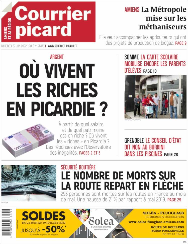 Portada de Courrier Picard (Francia)