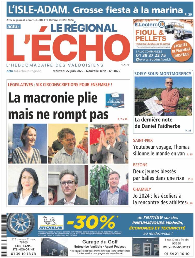 Portada de L'Echo de la Haute-Vienne (Francia)