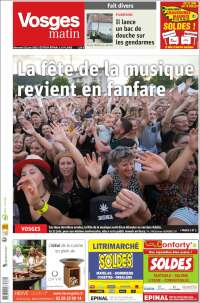 Portada de Vosges Matin (Francia)