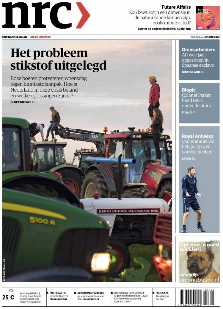 Portada de NRC Handelsblad (Pa&iacute;ses Bajos)