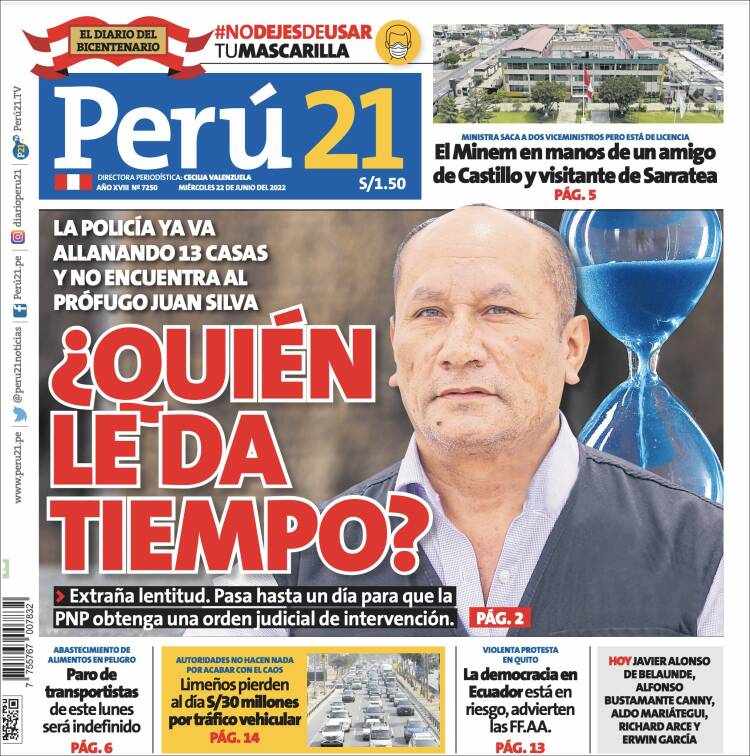 Portada de Perú 21 (Per&uacute;)