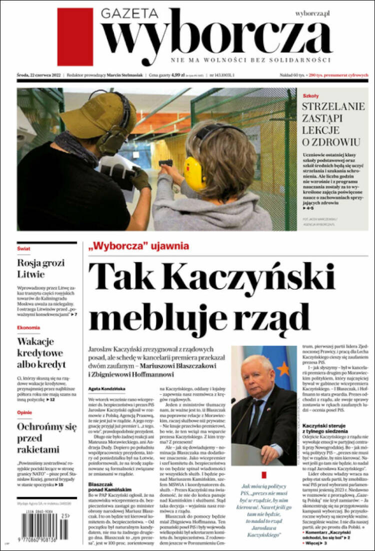 Portada de Gazeta Wyborcza (Polonia)