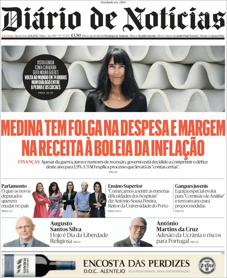 Portada de Diário de Noticias (Portugal)
