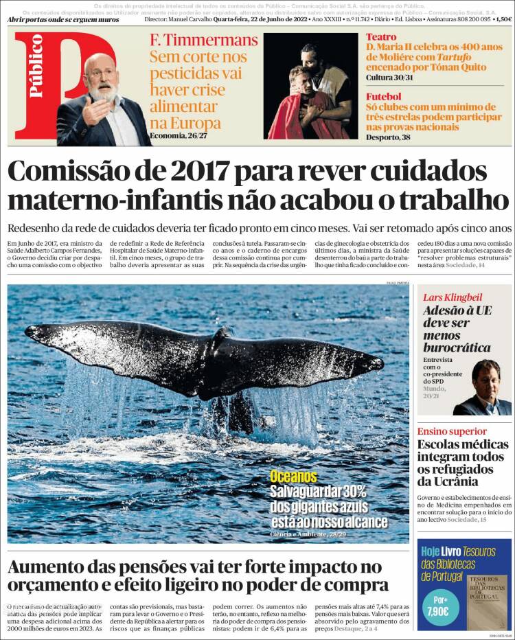 Portada de Público (Portugal)