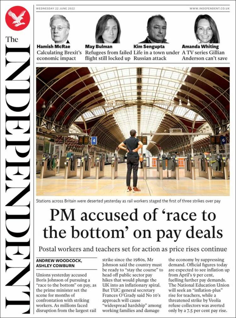 Portada de The Independent (United Kingdom)