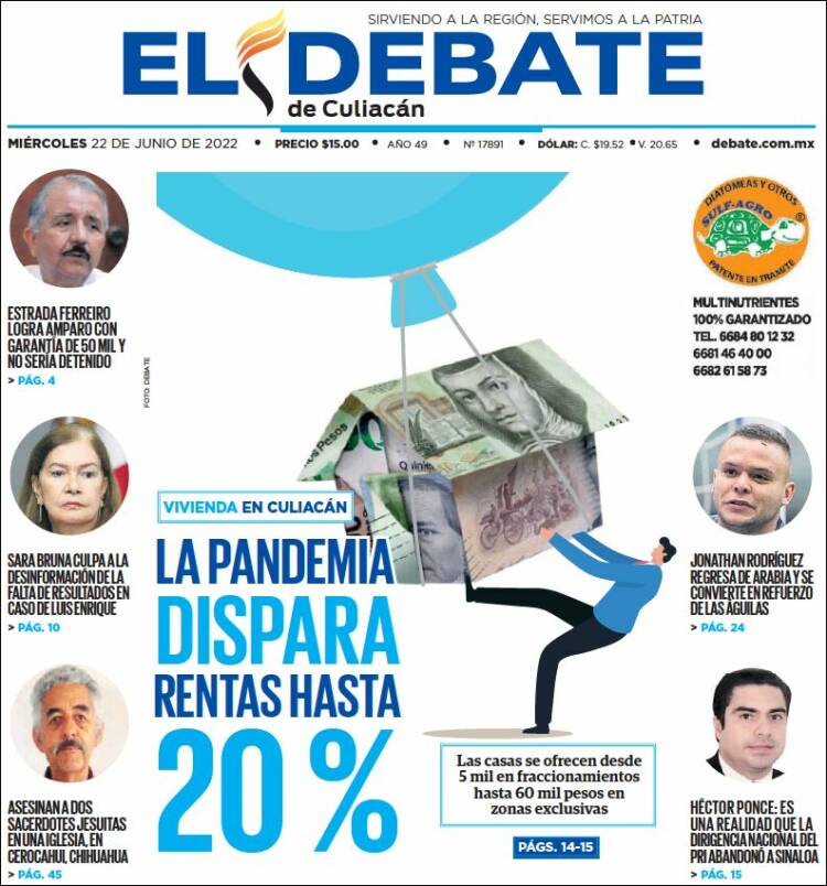 Portada de El Debate de Culiacán (Mexico)