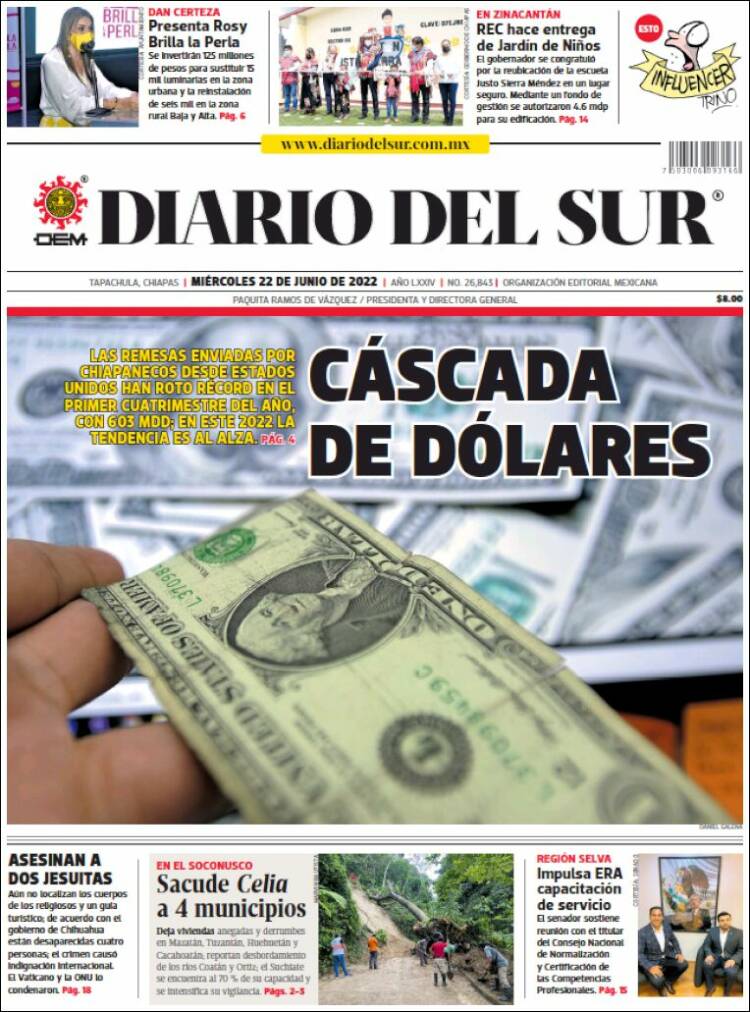Portada de El Diario del Sur (Mexico)