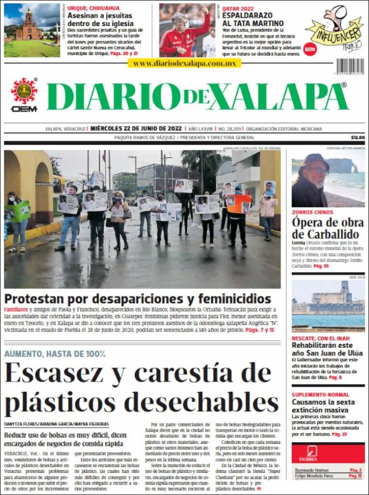 Portada de Diario de Xalapa (Mexico)