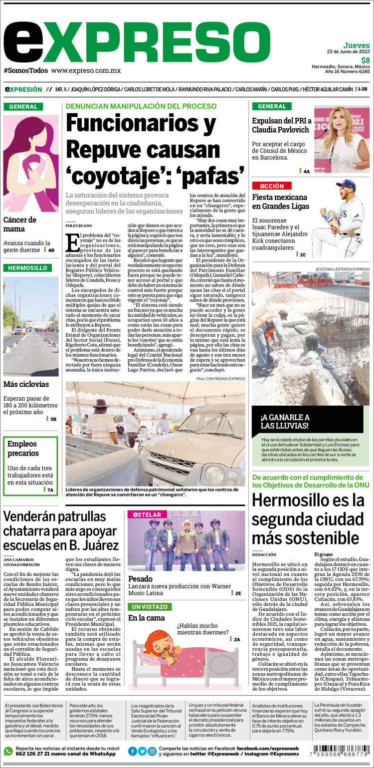 Portada de Expreso (México)