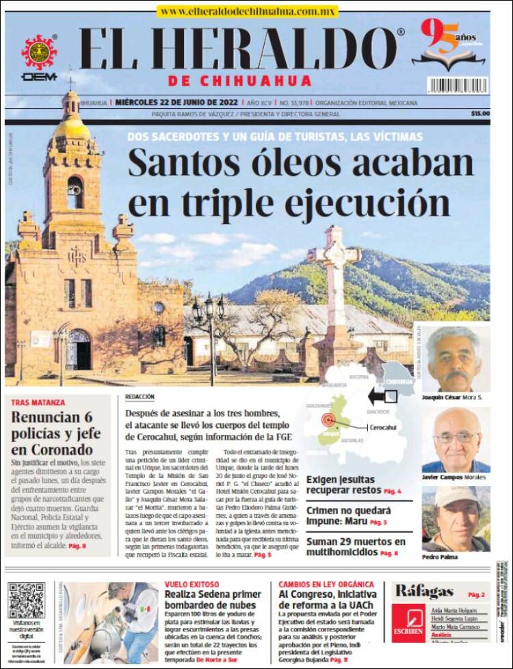 Portada de El Heraldo de Chihuahua (Mexico)
