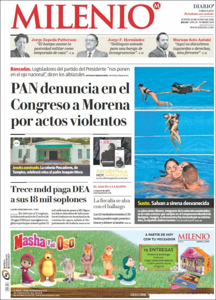 Portada de Milenio - Tamaulipas (México)