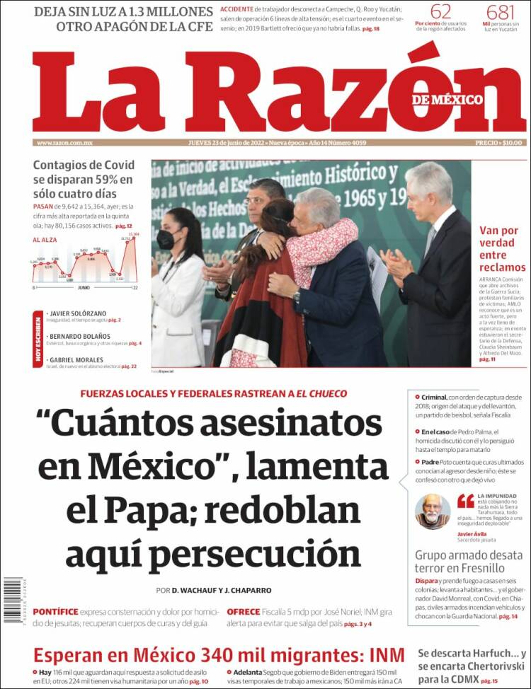 Portada de La Razón (Mexico)