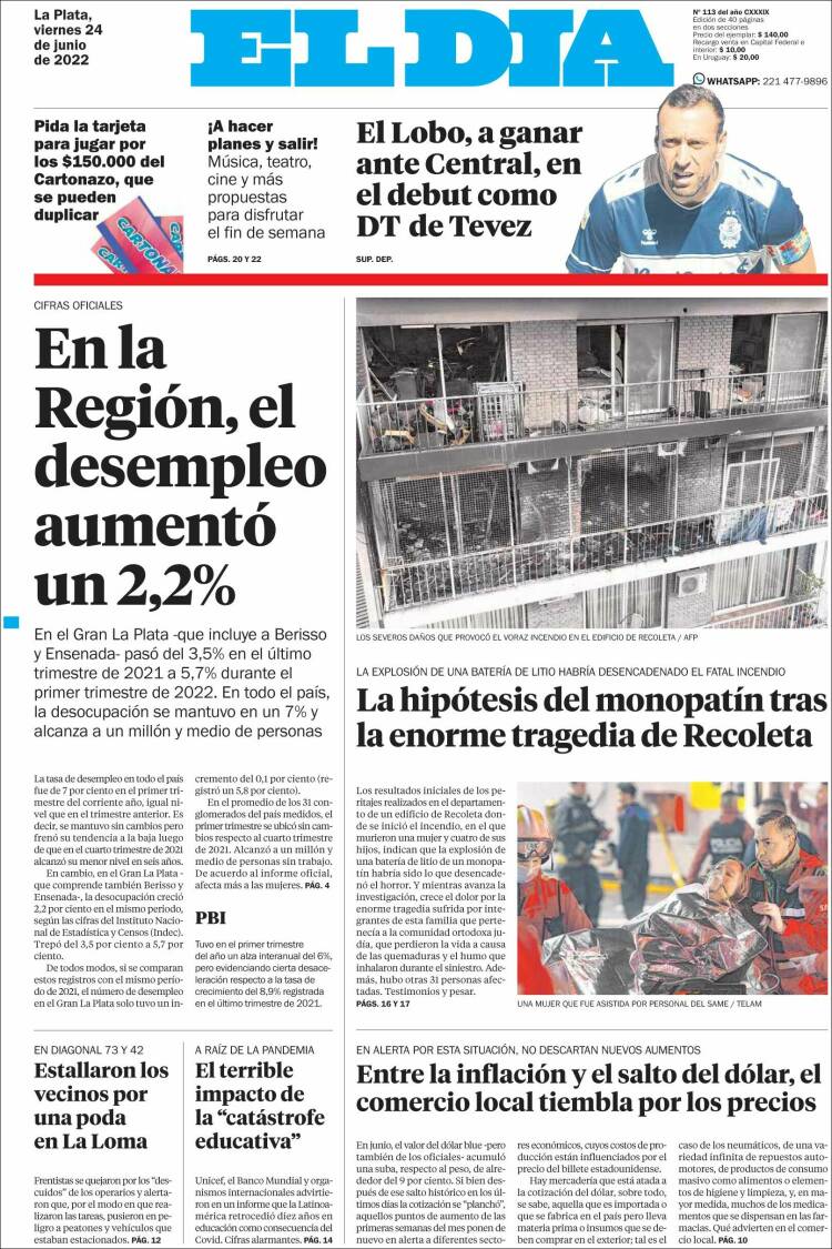 Portada de El Día de la Plata (Argentina)